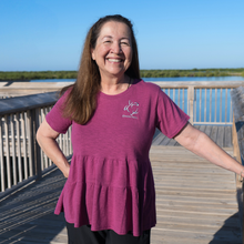 Load image into Gallery viewer, Sea Turtle Inc Plum Peplum Shirt