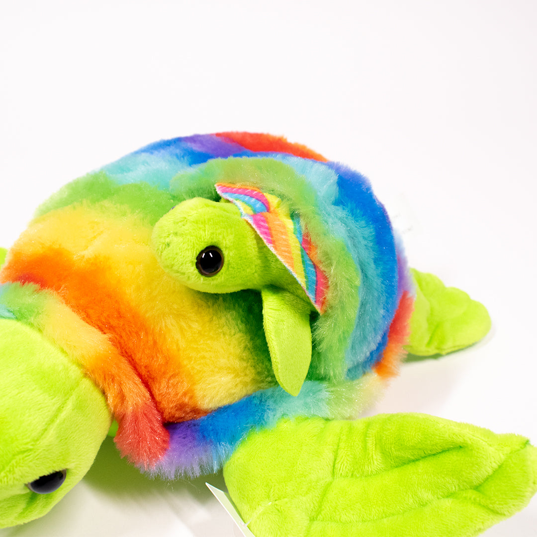 Rainbow Turtle w/ Baby Stuffed Animal – Sea Turtle, Inc.