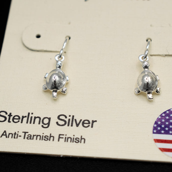 Sterling Silver Tortoise Drop Earrings