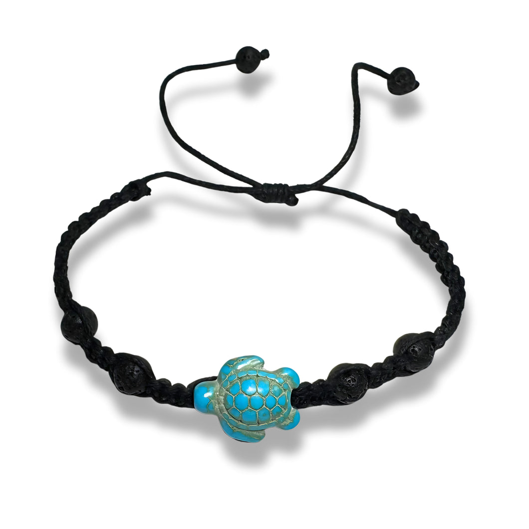 Blue Turtle Slider Bracelet