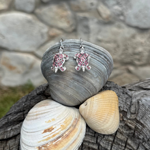 Load image into Gallery viewer, Rhinestone Colored Turtle Drop Earrings