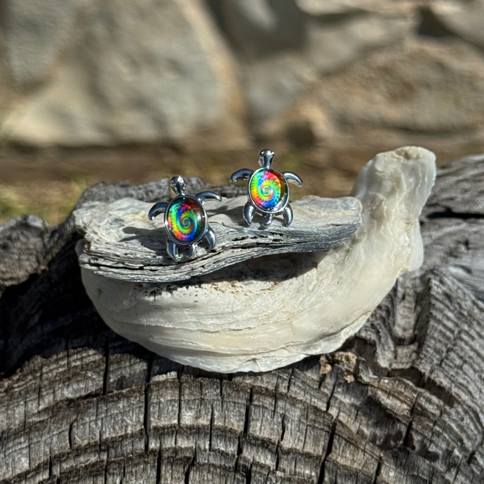 Tie Dye Turtle Earrings