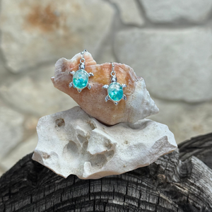 Aqua Turtle Earrings