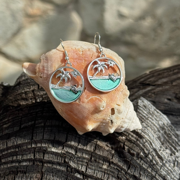 Island View Turtle Earrings