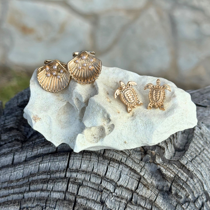 Golden Beach Day Earring Set