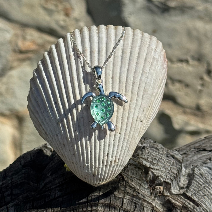 Glittery Turtle Necklace