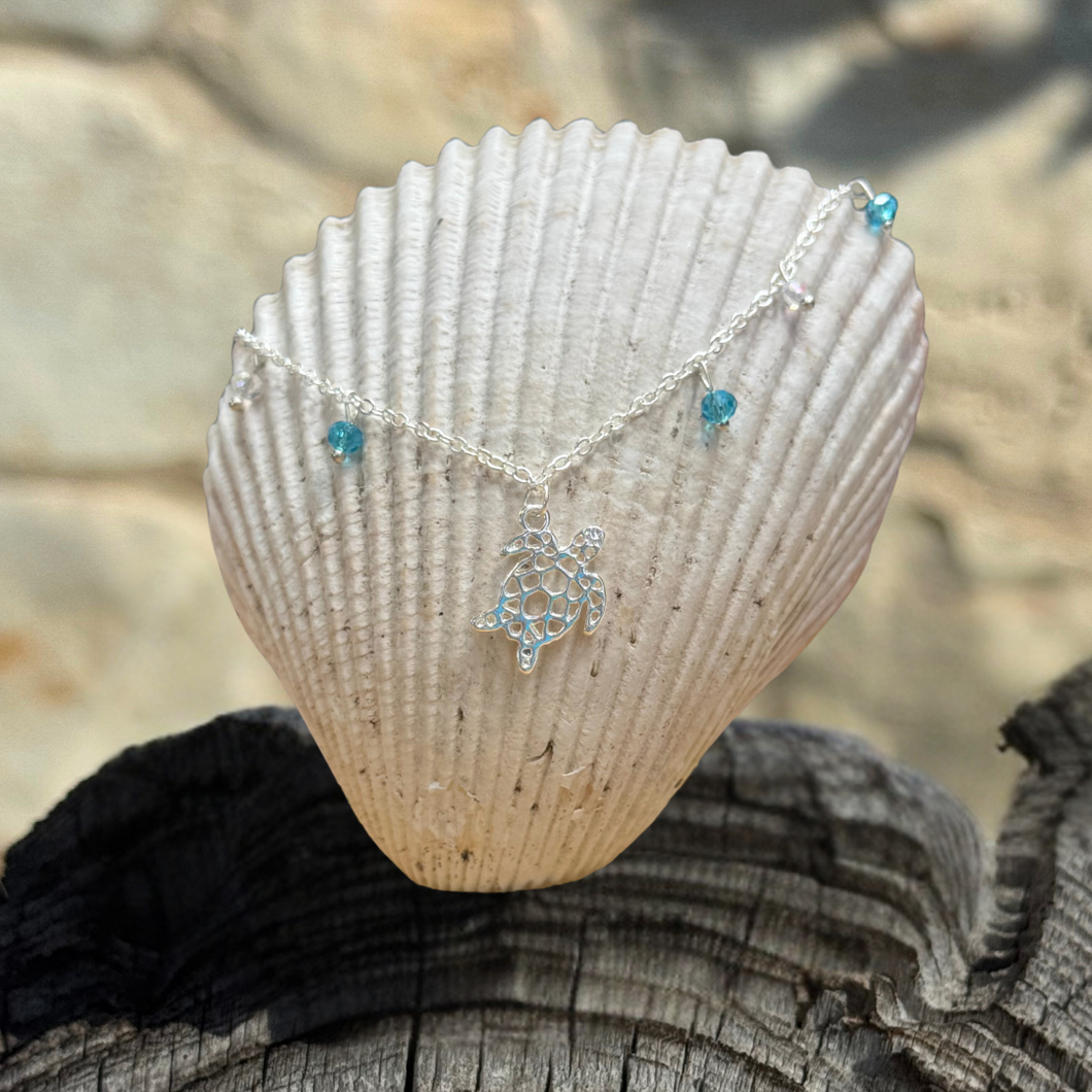 Sea Turtle Crystal Bead Necklace