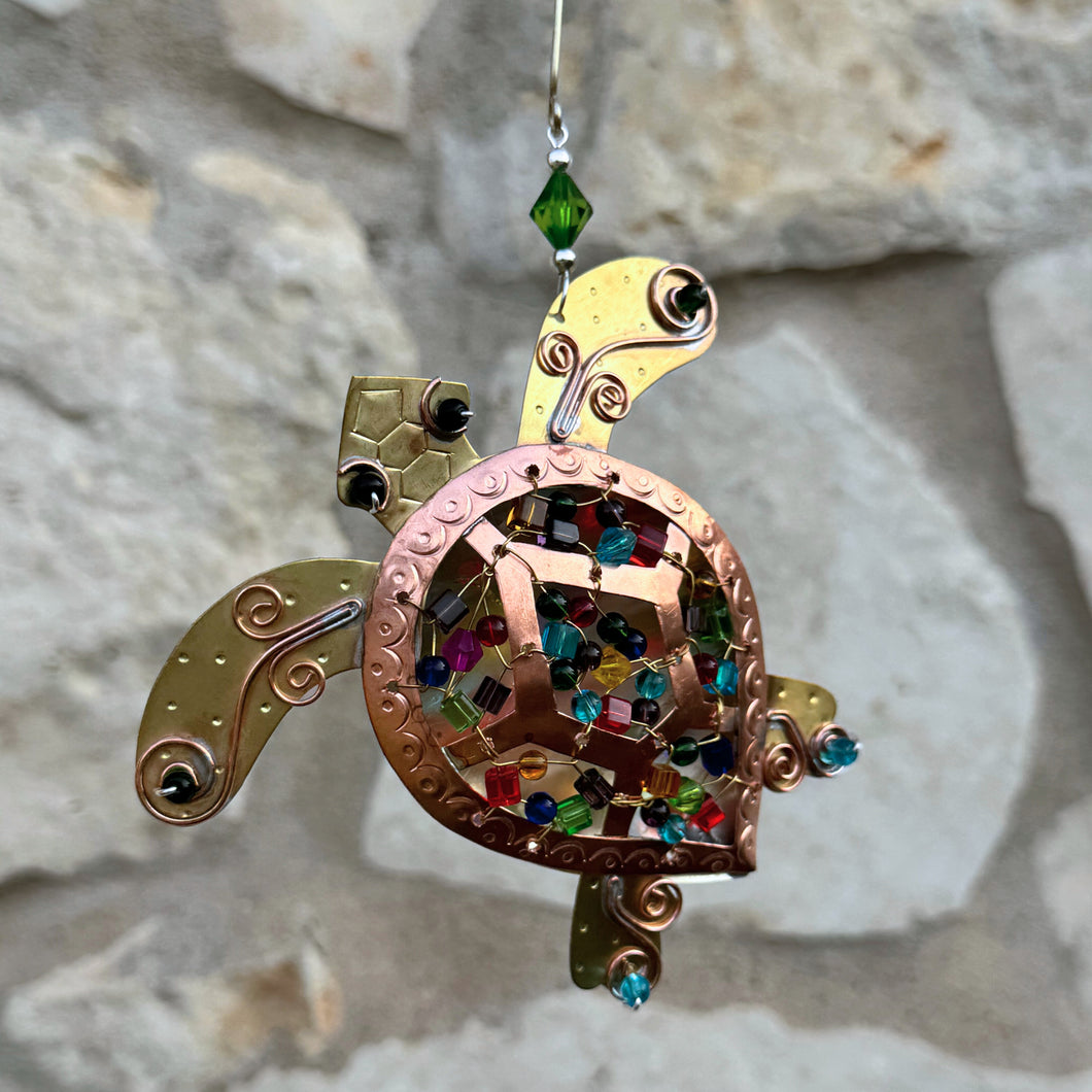 Rainbow Sea Turtle Ornament
