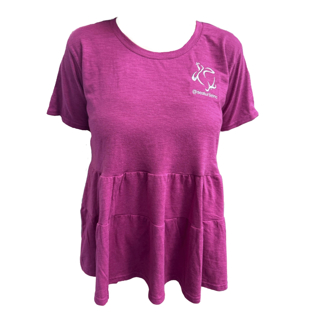 Sea Turtle Inc Plum Peplum Shirt