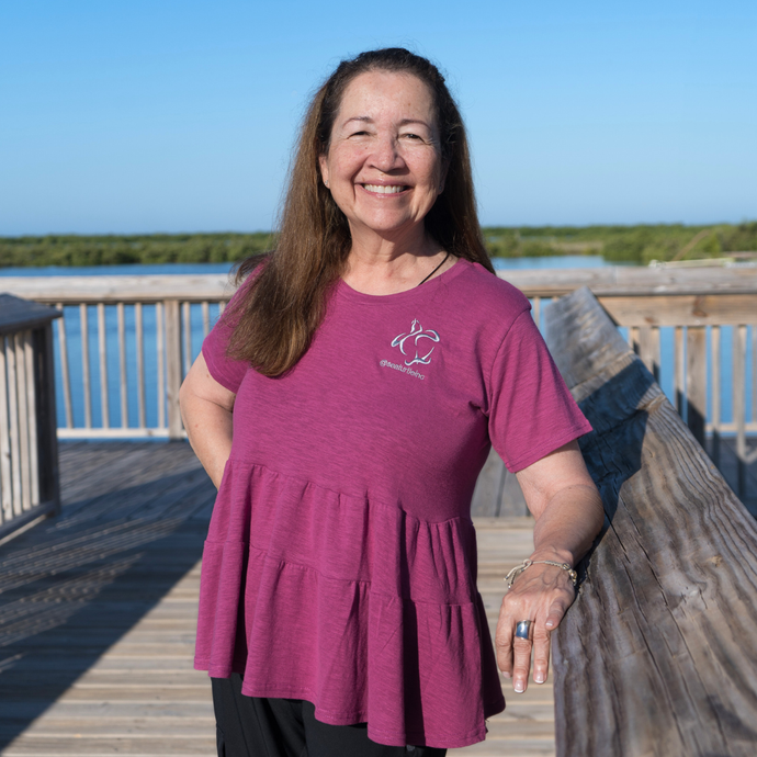 Sea Turtle Inc Plum Peplum Shirt