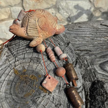 Load image into Gallery viewer, Abstract Clay Sea Turtle Wind Chime