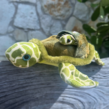 Load image into Gallery viewer, Green Turtle w/ Baby Stuffed Animal