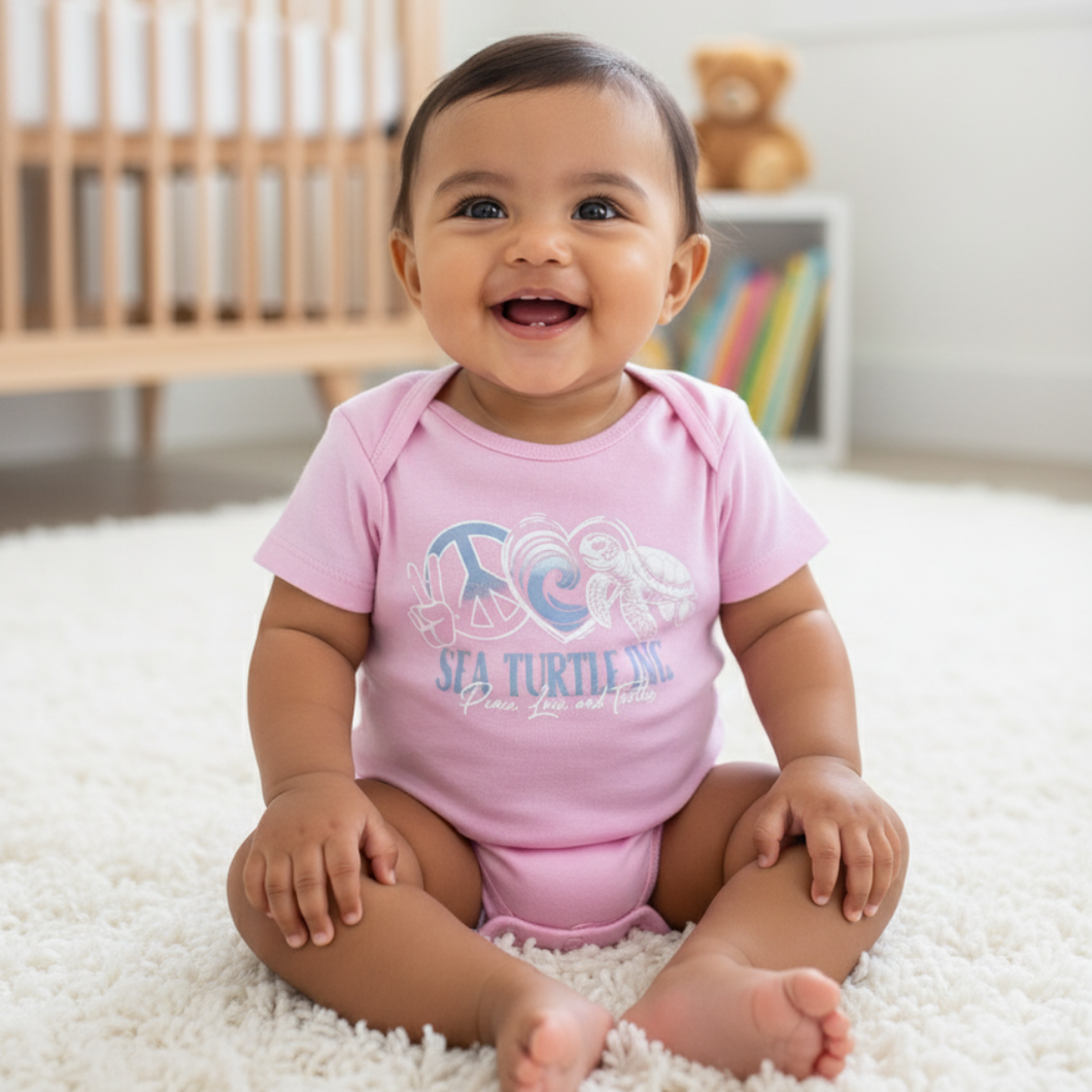 Peace Love & Turtles Onesie