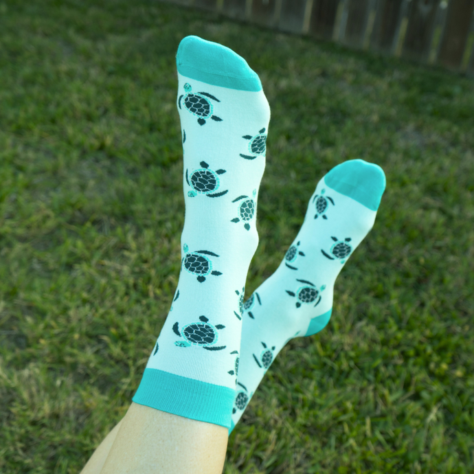 Teal Turtle Socks