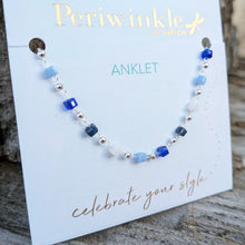 Load image into Gallery viewer, Silver Ocean Blue Anklet