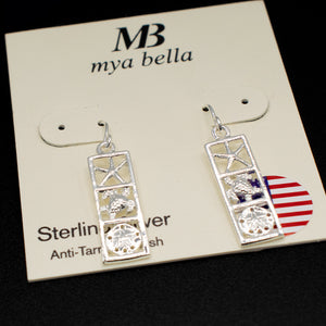 Sterling Silver Sea Life Drop Earrings