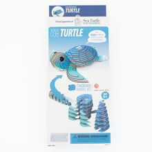 Load image into Gallery viewer, 3D Blue Cardboard Puzzle Turtle