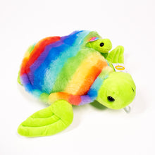 Load image into Gallery viewer, Rainbow Turtle w/ Baby Stuffed Animal