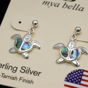 Sterling Silver Paua Drop Earrings