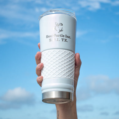 24oz Sea Turtle Inc. Stainless Steel White Tumbler