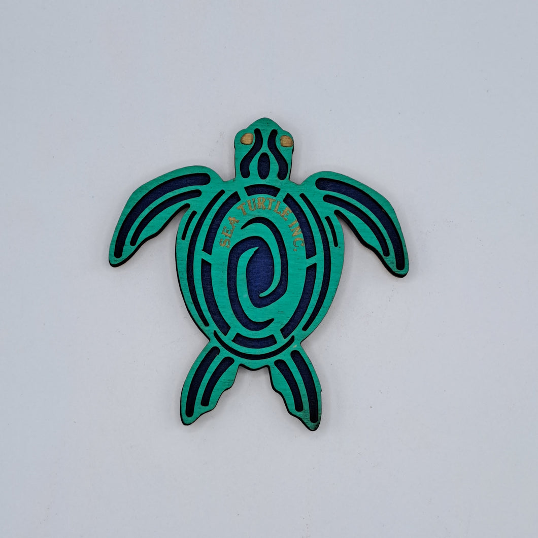 Swirl Sea Turtle Wooden Magnet
