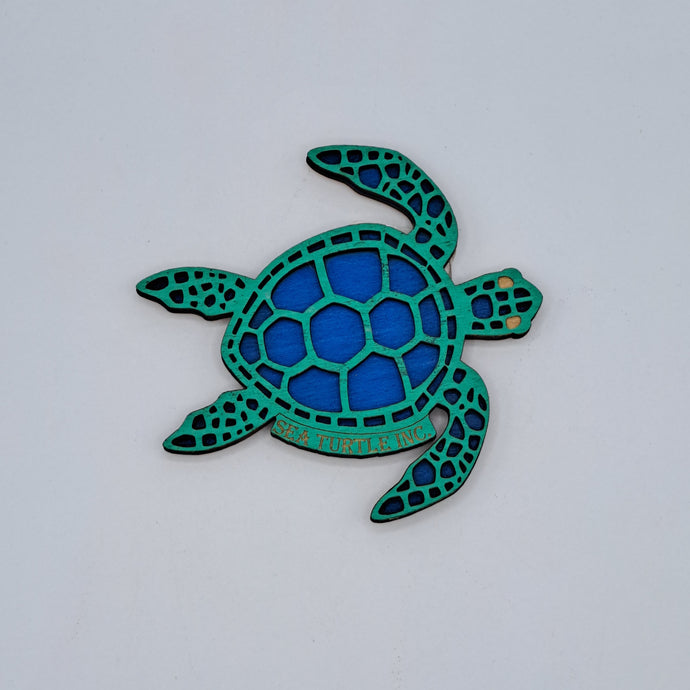Sea Turtle Wooden Magnet