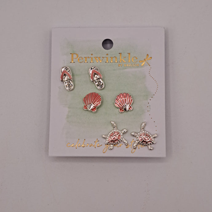 Pink & Silver Earring Trio